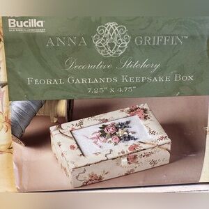 Bucilla Ribbon embroidery kit- Anna Griffin Floral Garlands Keepsake Box